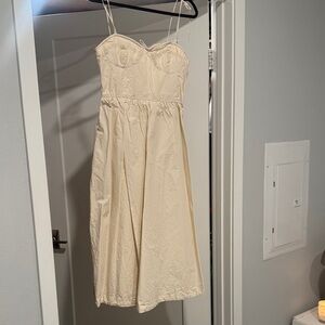 Cream Spaghetti Strap Dress